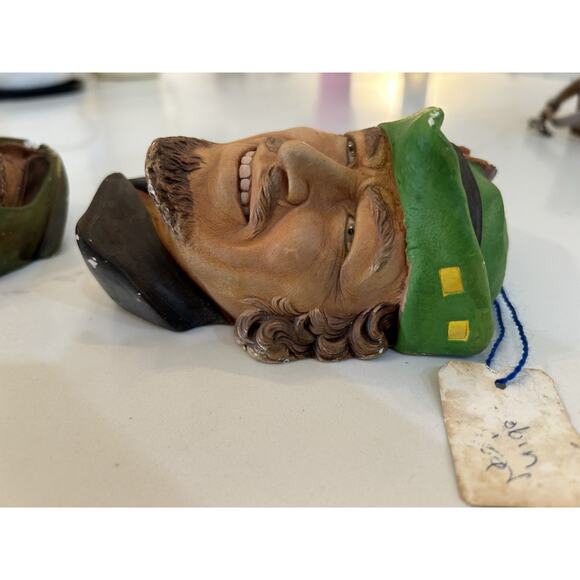 Little John‎ & Robinhood Heads Bosson Legend Models Chalkware England Wall Hang - Picture 7 of 13